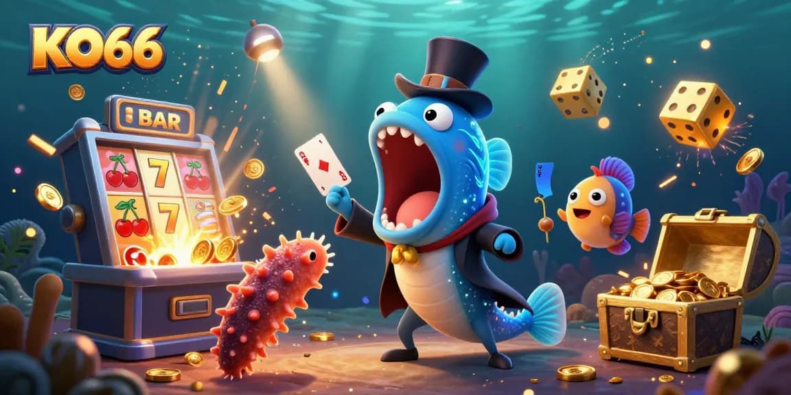 Experience thrilling gameplay at KO66 with vibrant casino elements and magical underwater characters.