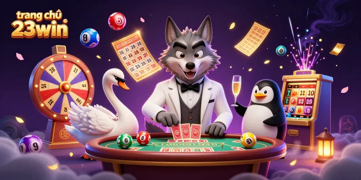 Engage with vibrant lottery excitement at trang chủ 23win featuring a lively trio among falling golden tickets.