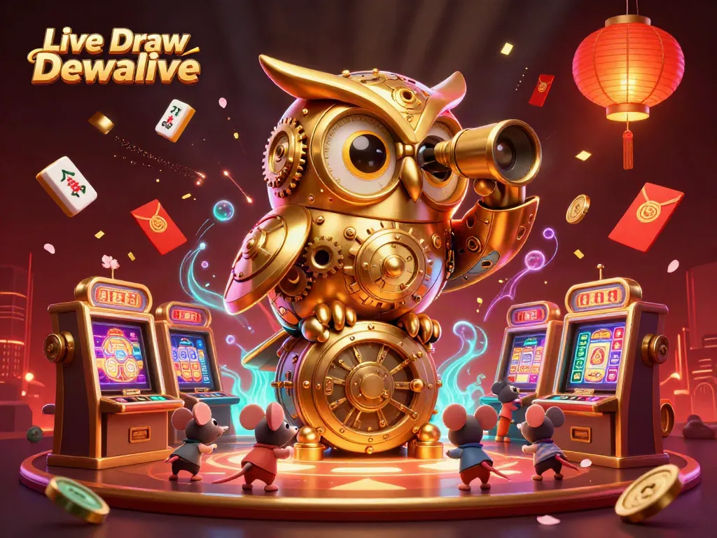 Live Draw Dewalive menampilkan interaksi karakter dengan elemen kasino yang memikat dan dinamis.