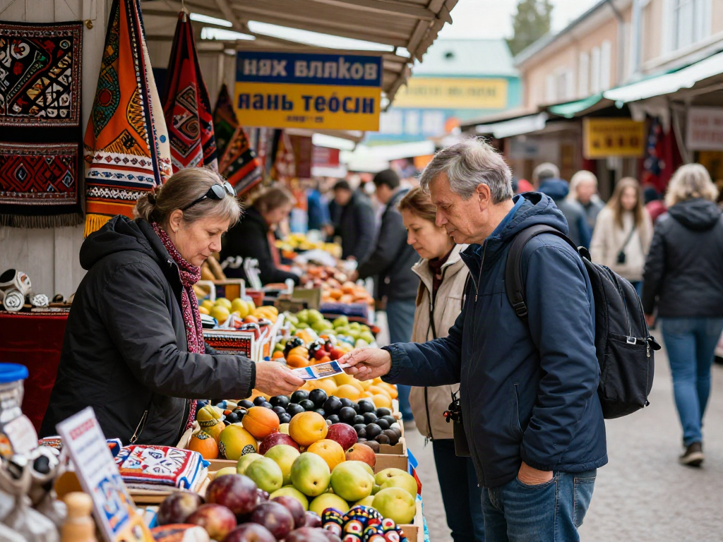 Rusya'da yerel pazar tecrübesi, https://payinrussia.com/ ile ödeme yaparken turist.