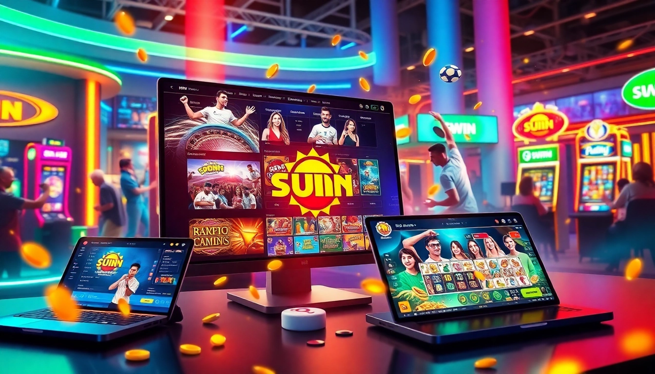 SUN WIN platform showcasing interactive gaming options and a vibrant online community atmosphere.