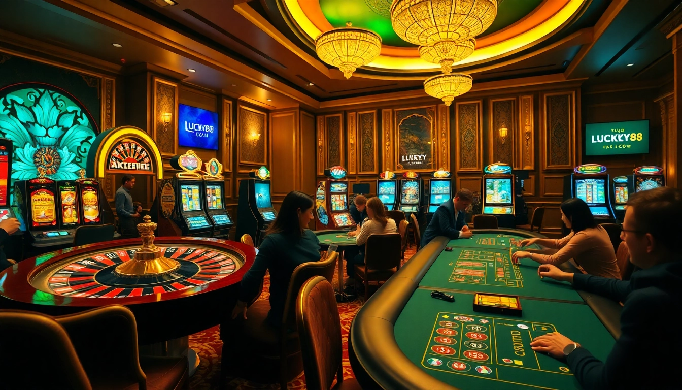 Experience the excitement of gaming at LUCKY88.COM with vibrant casino visuals.