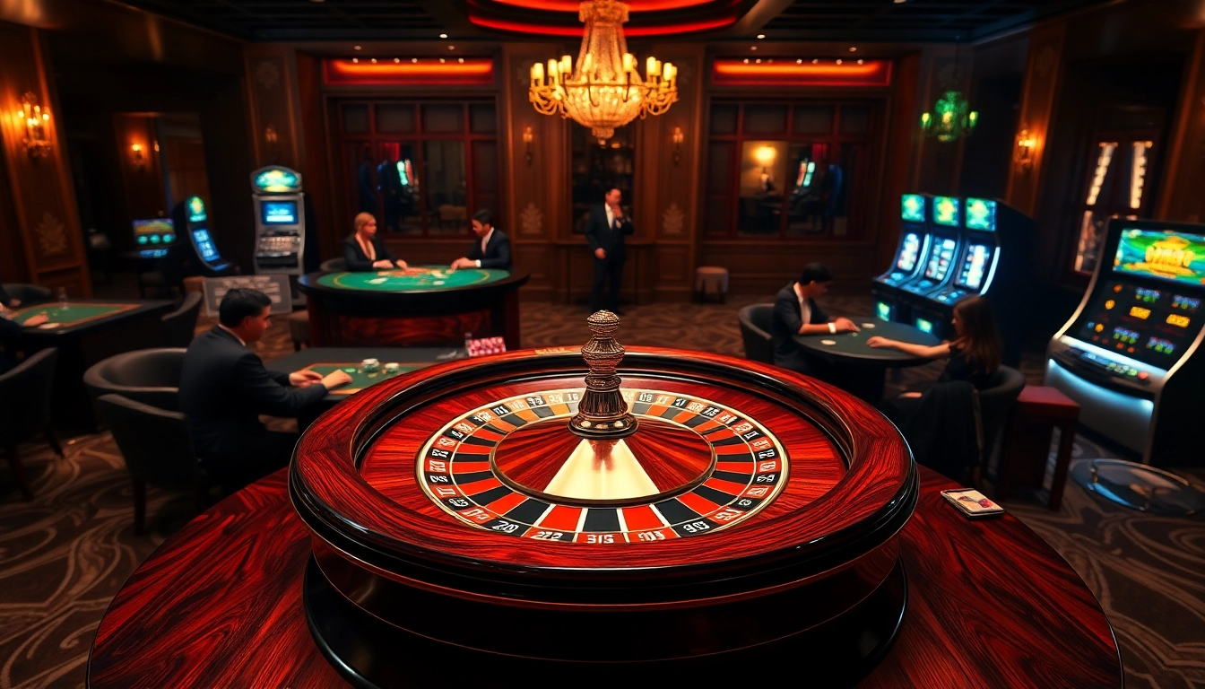 Experience the thrill of live casino games at https://da88st.com/, featuring a vibrant roulette table and focused players.