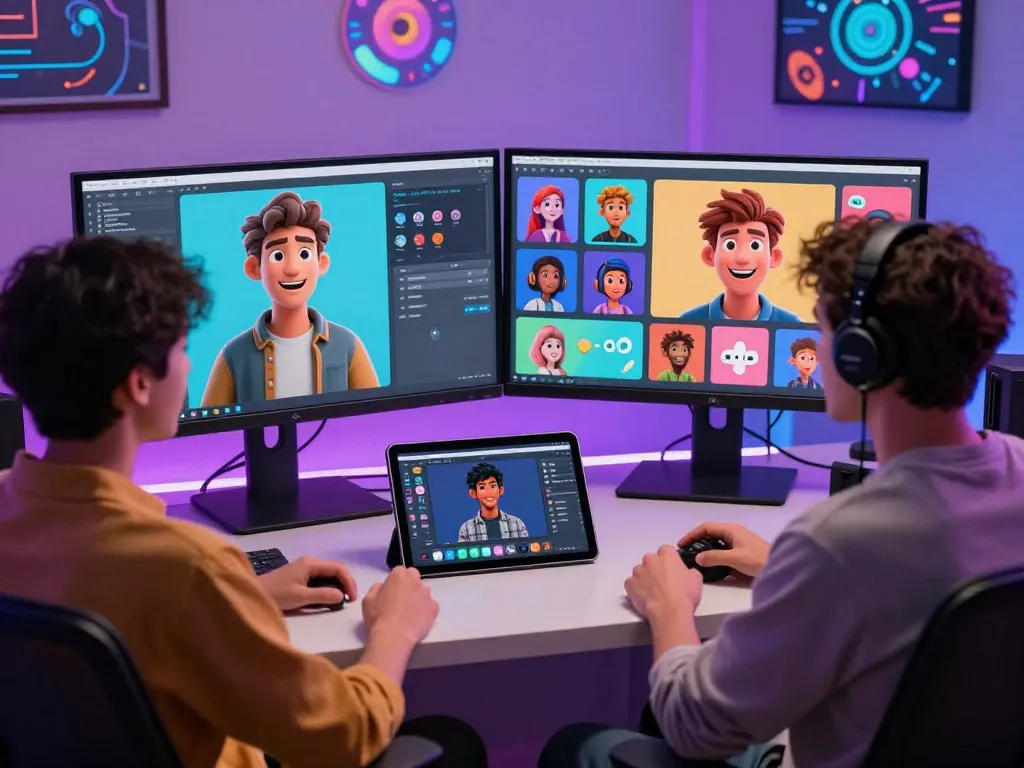 Engaging crushon AI chat environment with customizable avatars, showcasing tech-savvy user interaction.