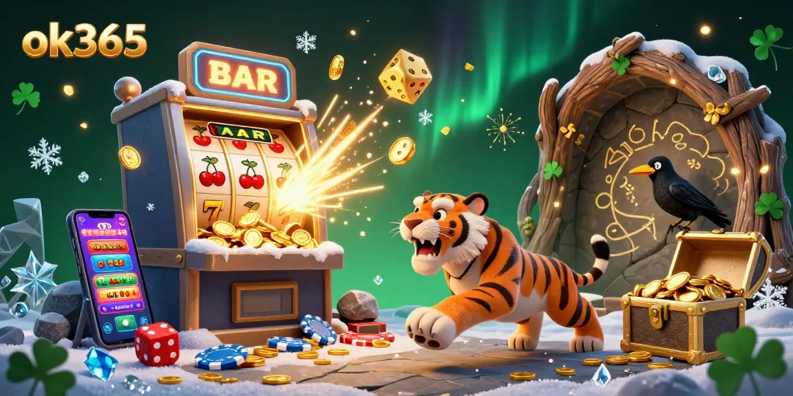 Win big at ok365 with a dynamic casino scene showcasing exciting features and vibrant graphics.