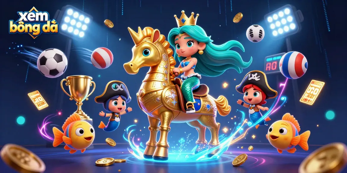 Xem bóng đá with an exciting 3D illustration showcasing vibrant sports and diving elements for a thrilling gambling experience.